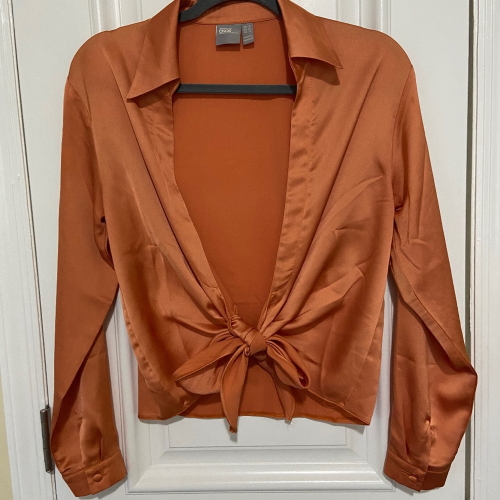 ASOS tie front shirt